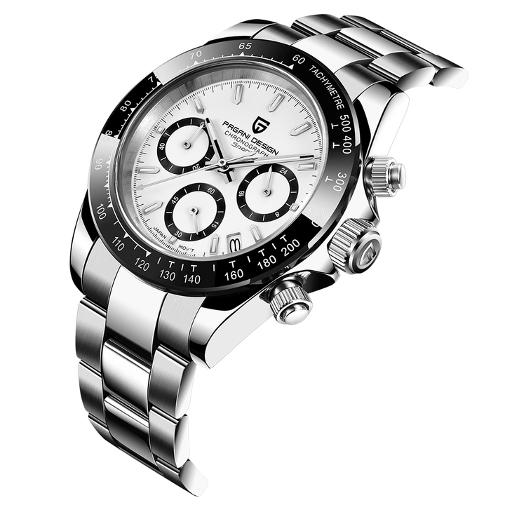 PAGANI 1644 Calendar Men Fashion Full Steel Strap Watch Quartz Watch with Box - Trendha
