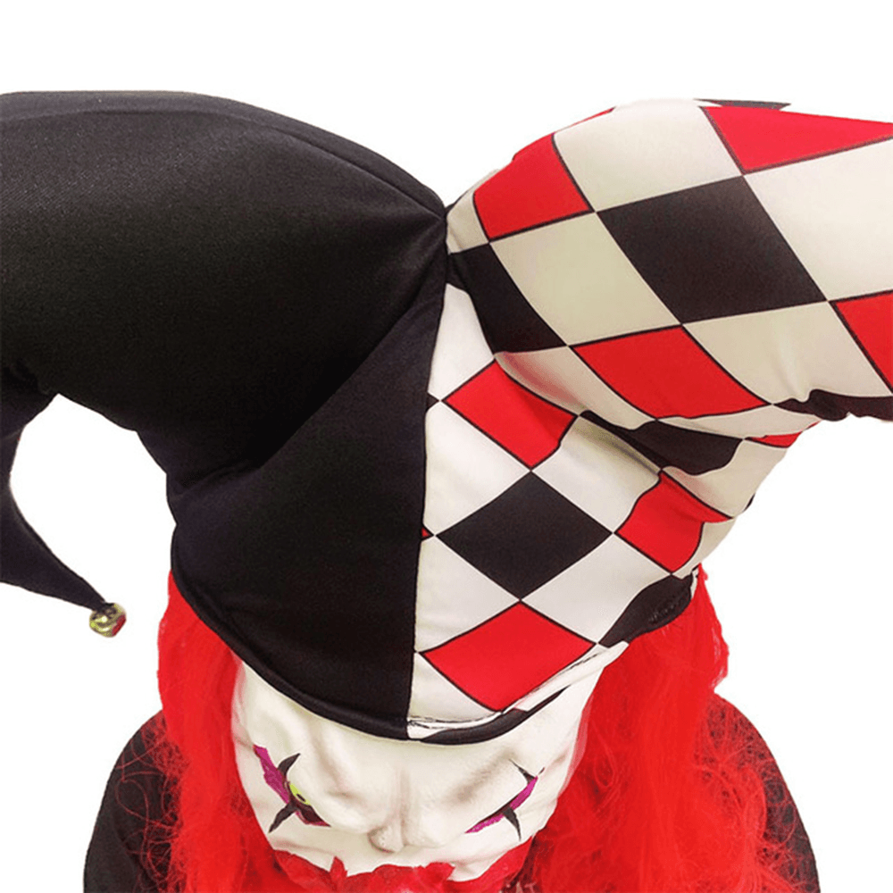 Redhead Big Hat Clown Scary Face Latex Mask for Halloween Toys - Trendha