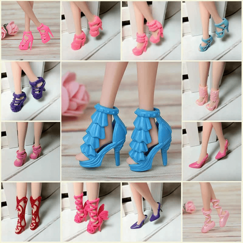 40 Pairs Different High Heel Shoes Boots Accessories Doll House - Trendha