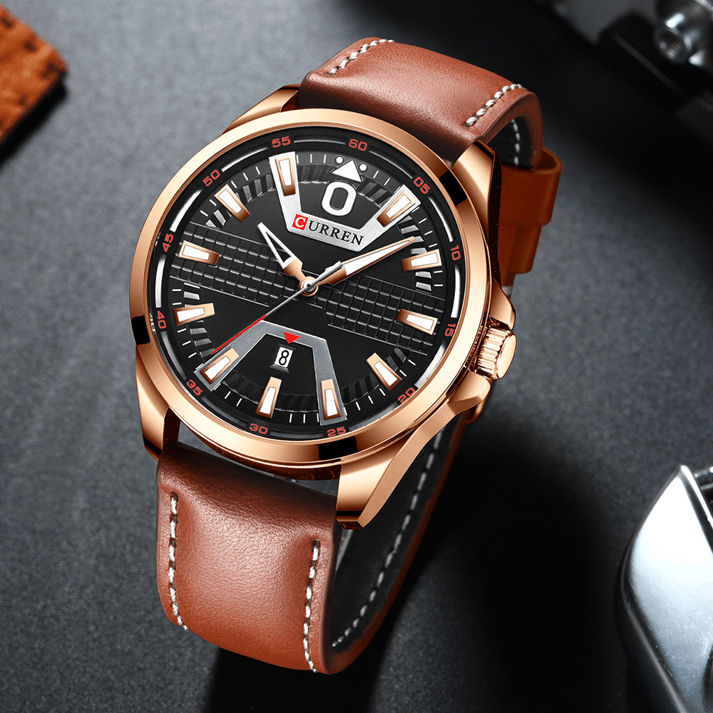 CURREN 8379 Casual Style Men Wrist Watch Calendar Luminous Display Quartz Watches - Trendha