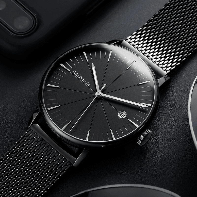 GADYSON A9105 Calendar Casual Style Men Wristwatch Full Steel Luminous Display Quartz Watch - Trendha