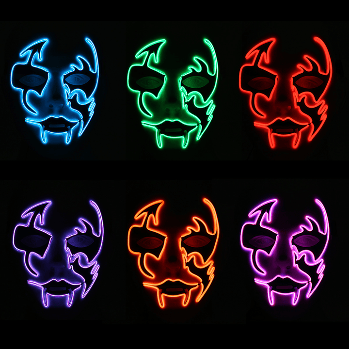 Halloween Mask LED Luminous Flashing Face Mask Party Masks Light up Dance Halloween Cosplay - Trendha