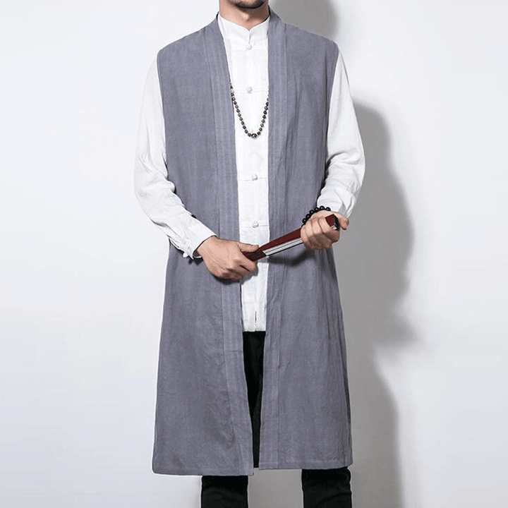 INCERUN Men Chinese Style Vintage Cotton Loose Fall Cardigan - Trendha