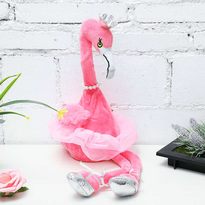 Flamingo Singing Dancing Pet Bird 50Cm 20Inches Christmas Gift Stuffed Plush Toy Cute Doll - Trendha