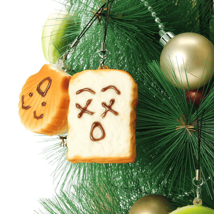 18PCS Squishy Christmas Gift Decor Panda Cup Cake Toasts Buns Donuts Random Soft Cell Phone Straps - Trendha