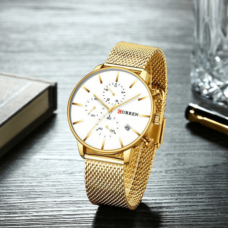 CURREN 8339 Fashion Business Men Watch Light Luxury Waterproof Large Dial Quartz Watch - Trendha