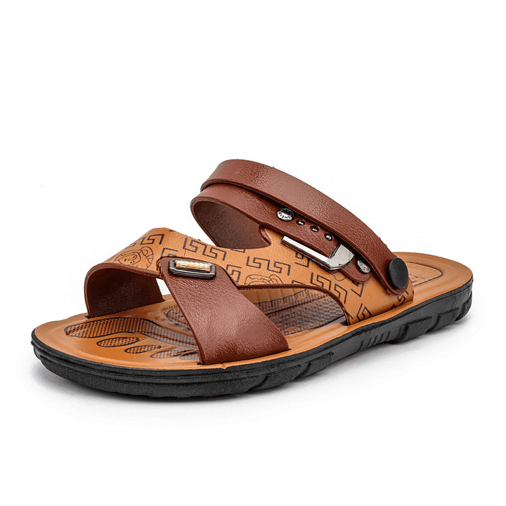 Men Two-Ways Opened Toe Breathable Slip Resistant Casual Outdoor Sandals - Trendha