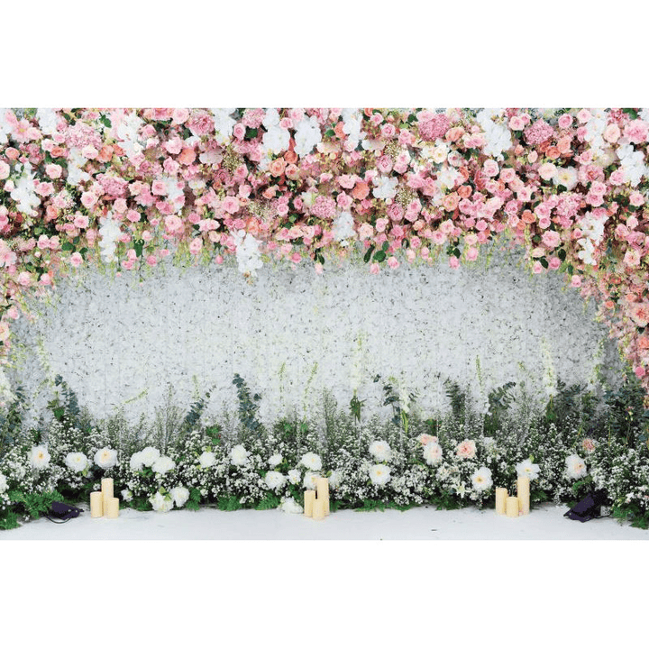 1.2X0.8M Romantic Wedding Photography Backdrop Flowers Wall Party Photo Background Cloth Decoration Props - Trendha