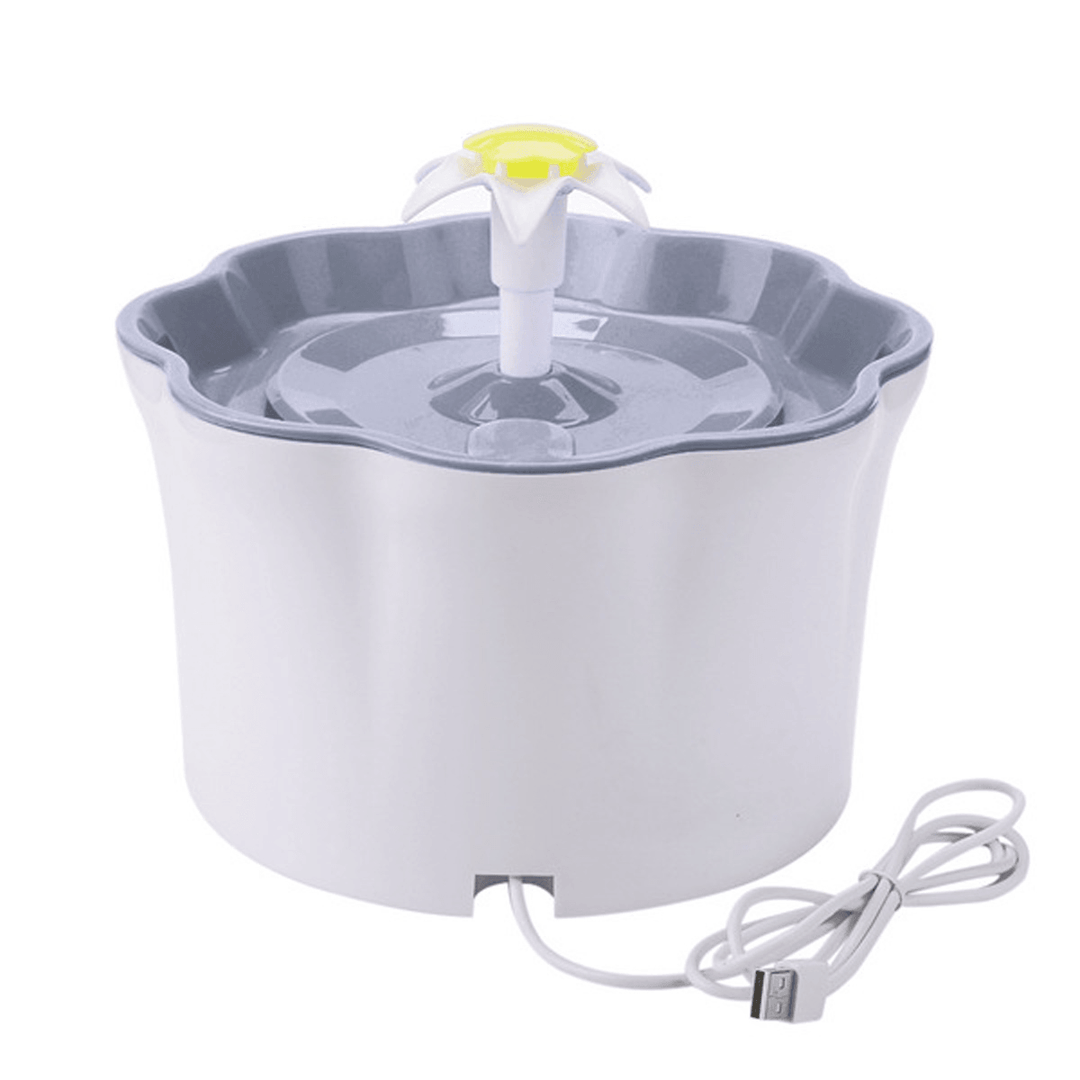 Automatic Pet Drinking Fountain 2.6L DC5V USB Charging Lily Shape-With/Without Mat - Trendha