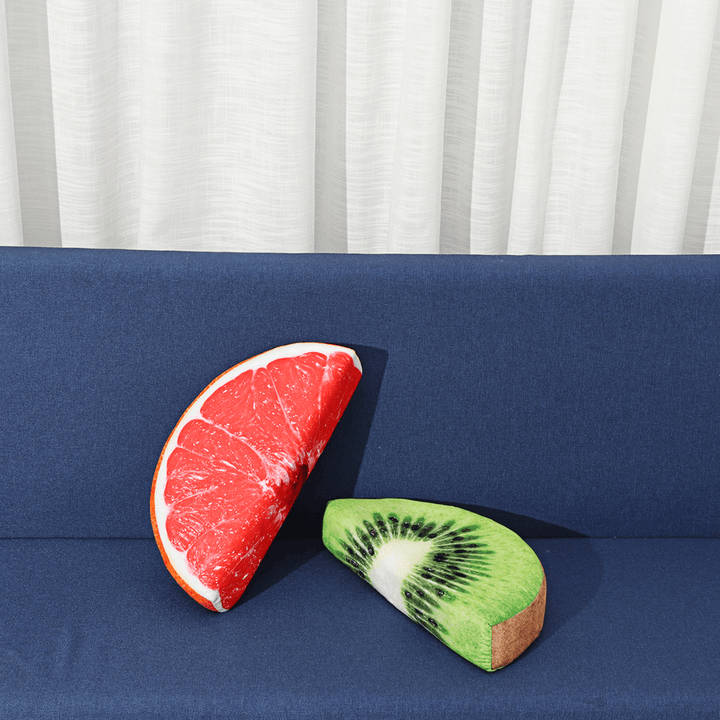 Semi-Circular Watermelon Grapefruit Orange Kiwifruit Simulation Fruit Plush Doll Summer Relief Nap Pillow Toys - Trendha