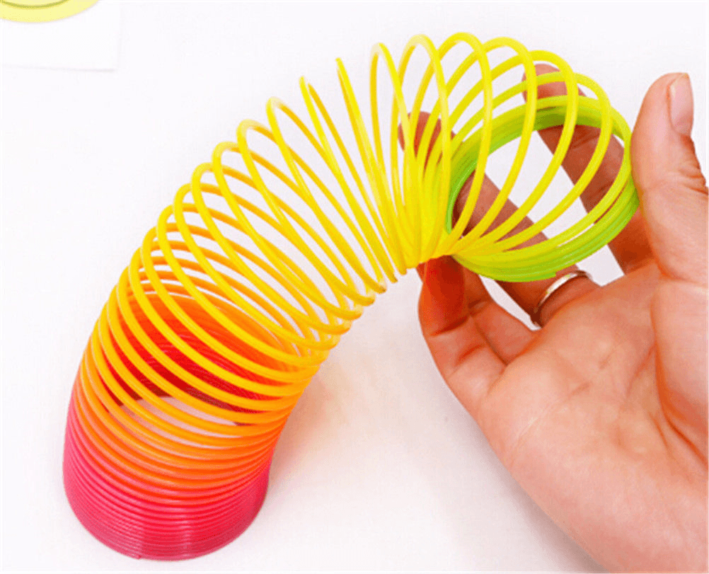Plastic Rainbow Circle Folding Coil Colorful Spring Children Funny Classic Toy Development Toys Gift - Trendha