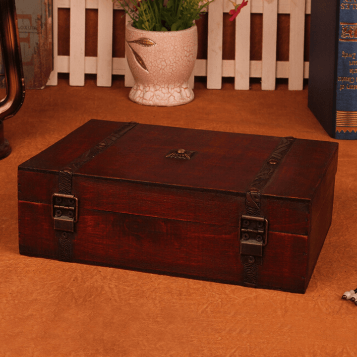 Large Vintage Wooden Storage Present Candy Gift Box Wedding Party Jewelry Gift Big Box - Trendha