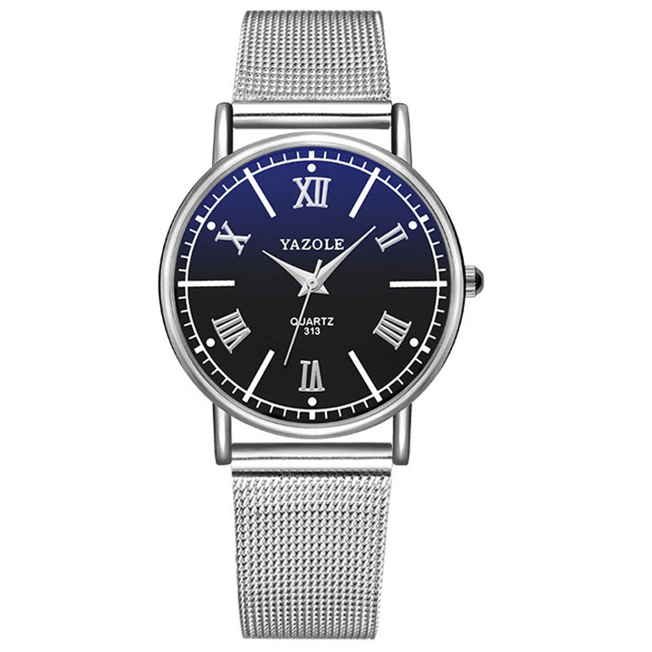 YAZOLE 313 Urban Fashion Women Watch 3ATM Waterproof Stainless Steel Mesh Strap Luxury Style Lady Quartz Watch - Trendha