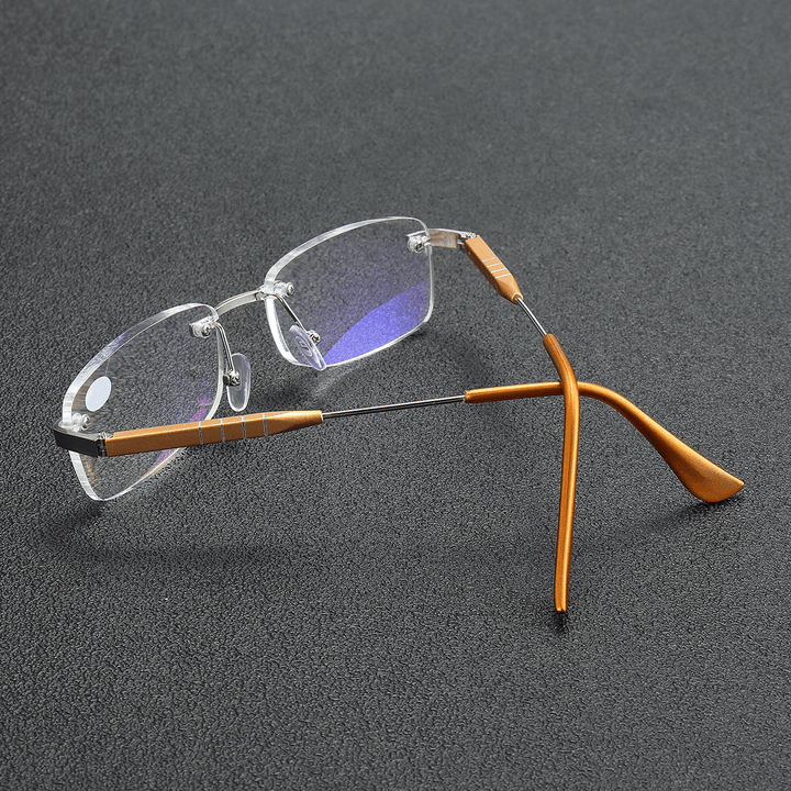Aluminum-Magnesium Alloy Reading Glasses Frameless HD Resin Lenses Presbyopic Glasses - Trendha