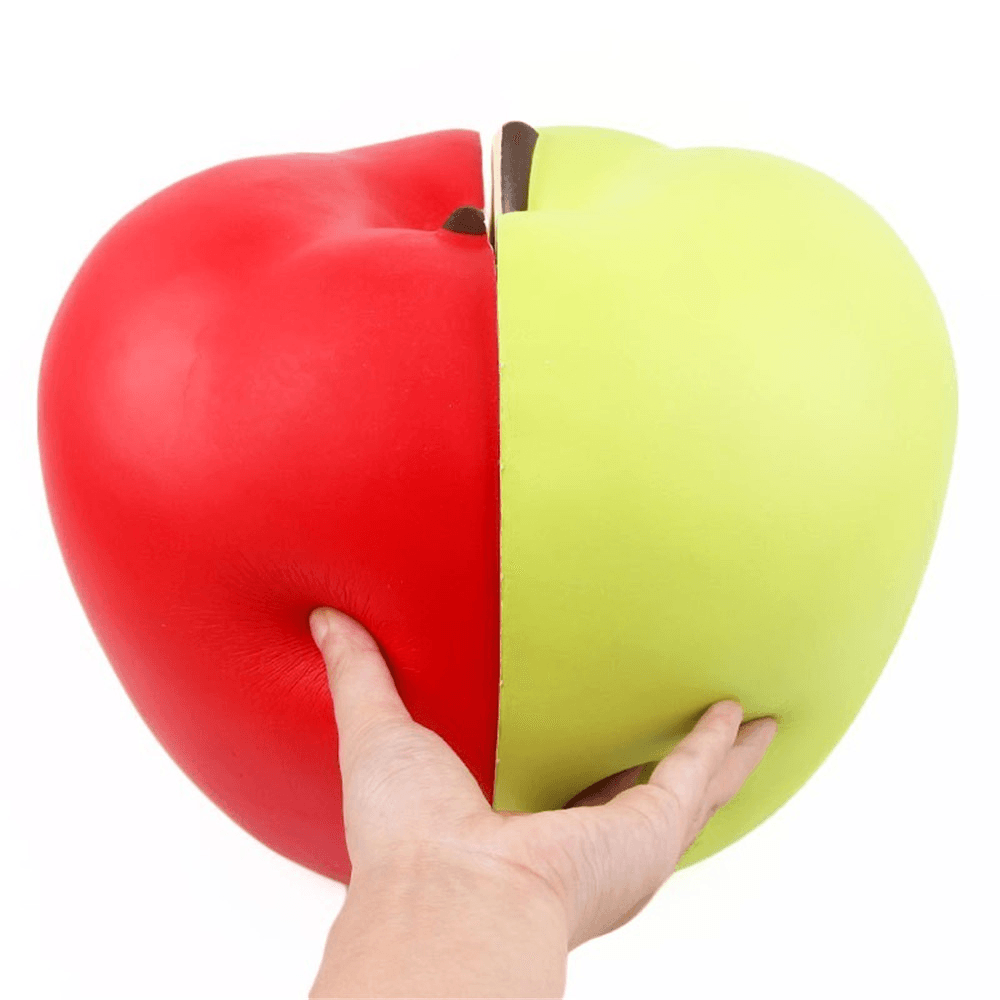 Huge Squishy 9.45In 24Cm Half Apple Green Red Slow Rising Jumbo Giant Soft Squishies Soft Stress Reliever Toy - Trendha