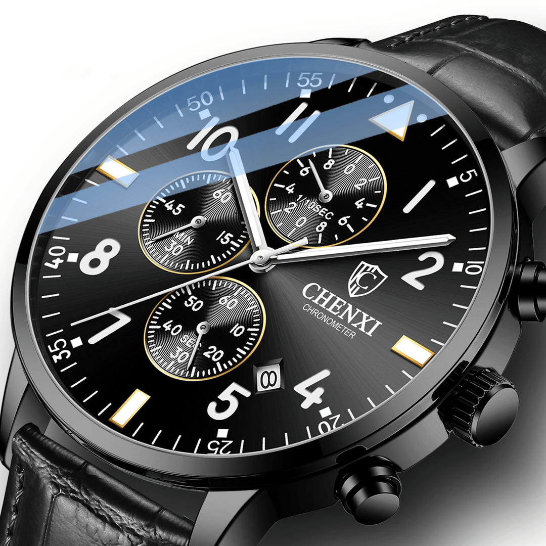 CHENXI Business Men Full Steel Quartz Wristwatch Waterproof Date Clock Alloy Men Watch - Trendha