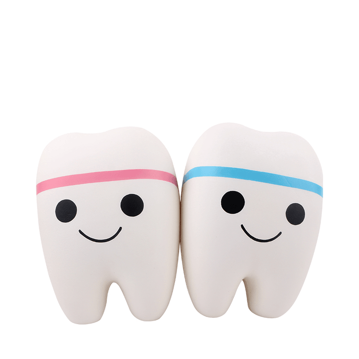 Sanqi Elan Humongous Squishy Jumbo Tooth Pink Blue 25*20Cm Slow Rising Rebound Toys Gift Collection - Trendha