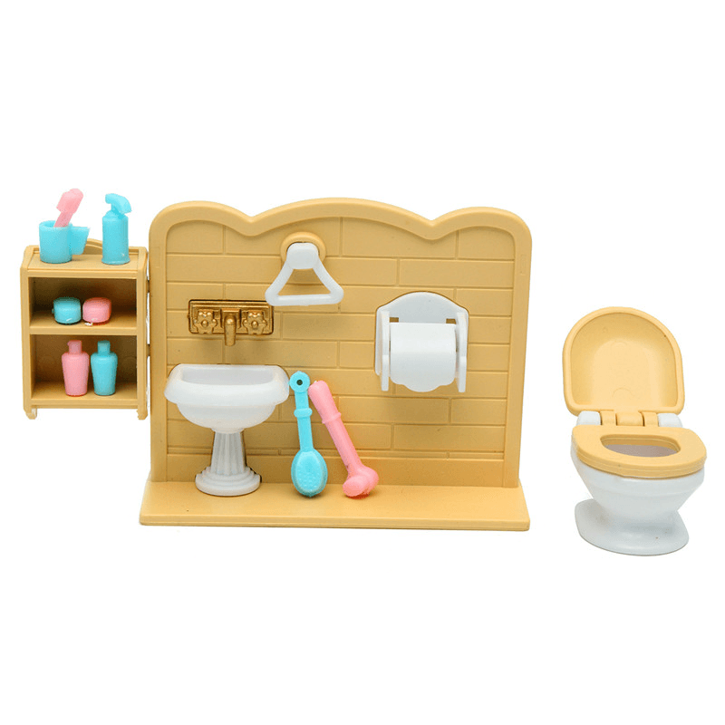 DIY Miniatures Bedroom Bathroom Furniture Sets for Sylvanian Family Dollhouse Accessories Toys Gift - Trendha