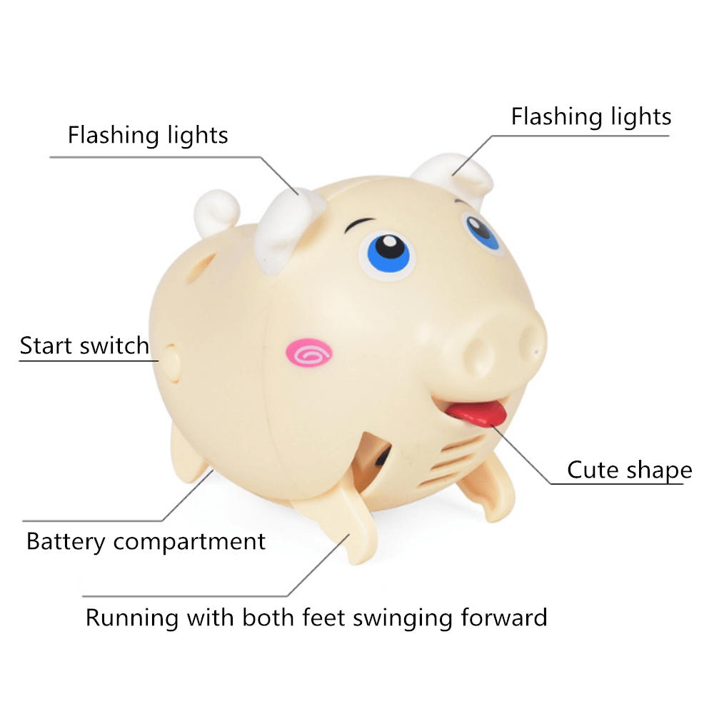 Whistle Pig Voice-Activated Induction Electric Children'S Toys Lighting Music Whistling Can Run - Trendha