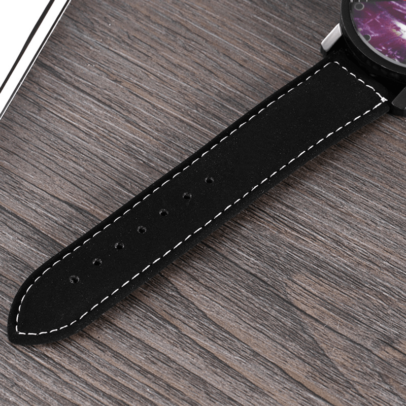 Fashion Casual Creative Large Dial Leather Strap Men Quartz Watch - Trendha