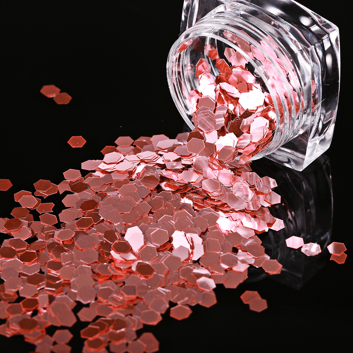 6 Bottles of Pink Superfine Glitter Small Sequin Nail Glitter Set - Trendha