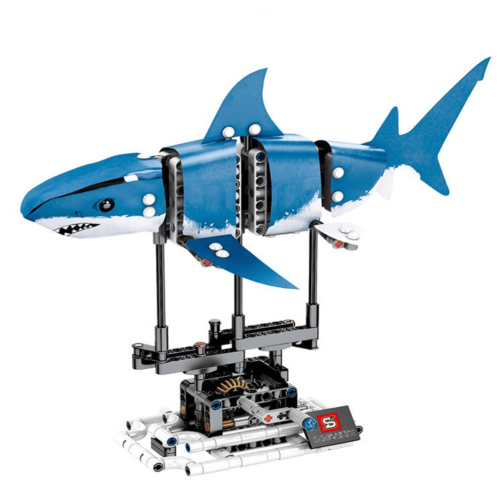 S Innovate 7006A-D Robot Shark Swim Fish Gear Power Toy Blocks Toys 342Pcs Kid Movable Gift - Trendha