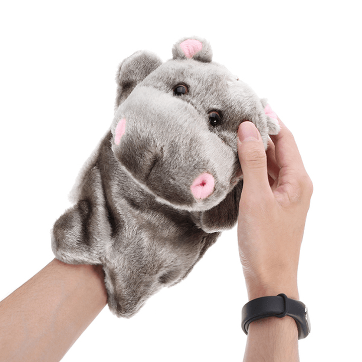 27Cm Baby Plush Toys Cute Cartoon Hippo Hand Puppet Baby Kids Doll Plush Toy Hand Puppets - Trendha