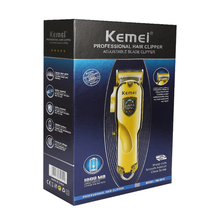 KEMEI-2010 All Metal Retro Oil Head Electric Cordless Trimmer Wireless Portable Hair Clipper - Trendha