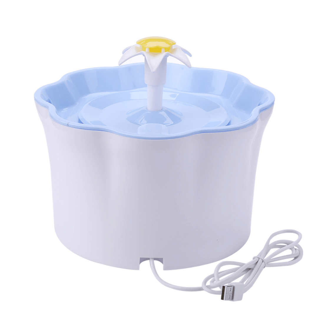 Automatic Pet Drinking Fountain 2.6L DC5V USB Charging Lily Shape-With/Without Mat - Trendha