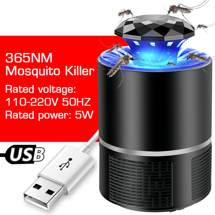 USB Electric Mosquito Insect Killer Lamp LED Light Fly Zapper Trap Suction Lamp - Trendha