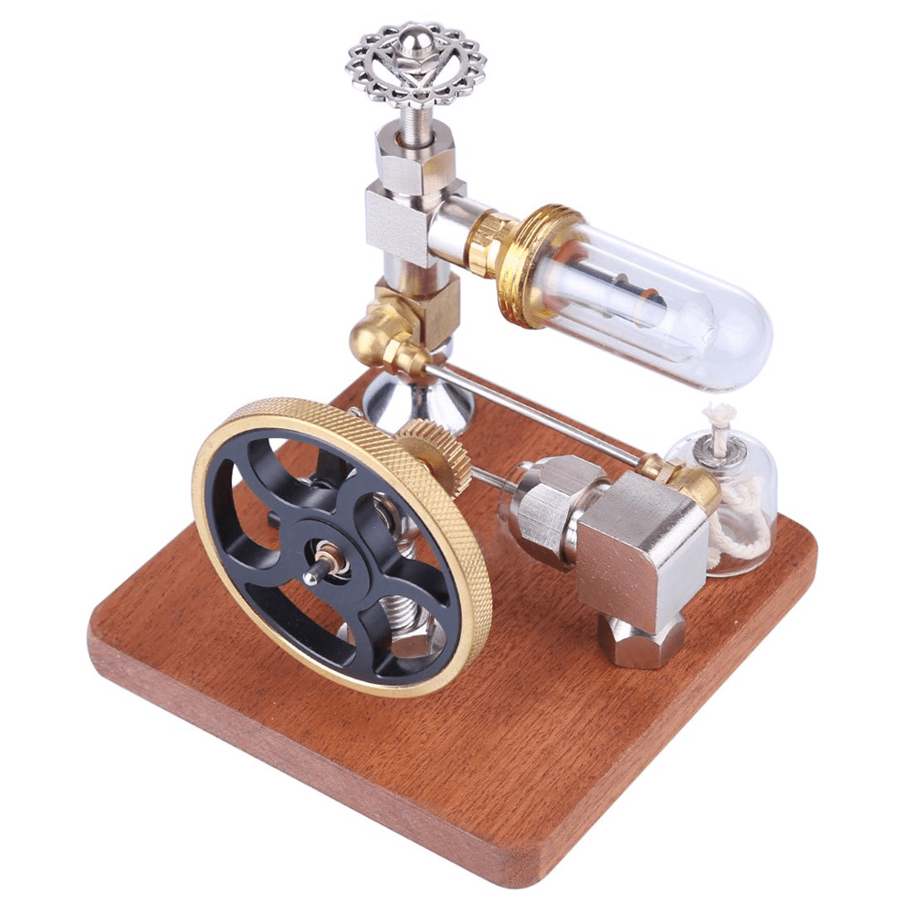 Stirling Engine Model Free Piston Adjustable Speed External Combustion Engine with Vertical Flywheel Physics Science Toy - Trendha
