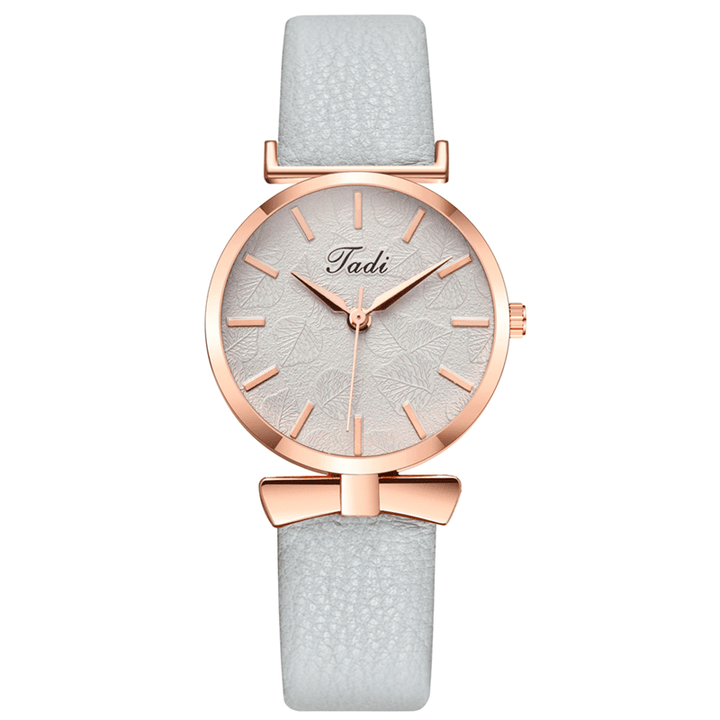Fashion Casual Elegant Women Watches Leather Band Dial Rose Gold Wrist Alloy Case Quartz Watch - Trendha