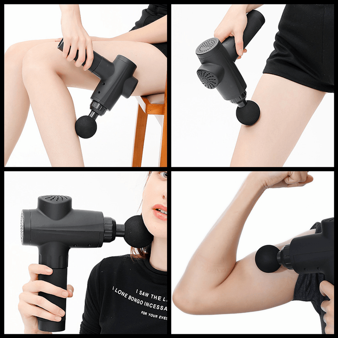 4200R/Min 3 Speed Electric Percussion Massager Muscle Relief Vibration Relaxing Therapy Device 6 Heads Electric Massager - Trendha