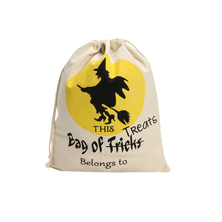 Halloween Pumpkin Canvas Bags Beam Port Drawstring Sack Candy Gift Bags - Trendha