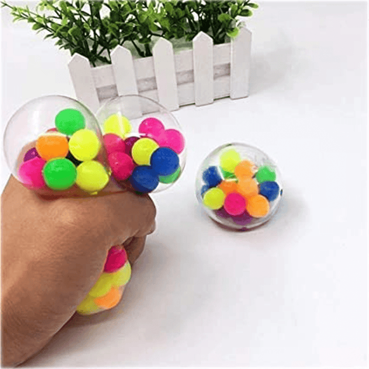 Stress Relief DNA Squeeze Balls Rainbow Stress Ball Clear Silicone Sensory Squeeze Balls for Stress-Relief and Better Focus Toy for Kids and Adults - Trendha