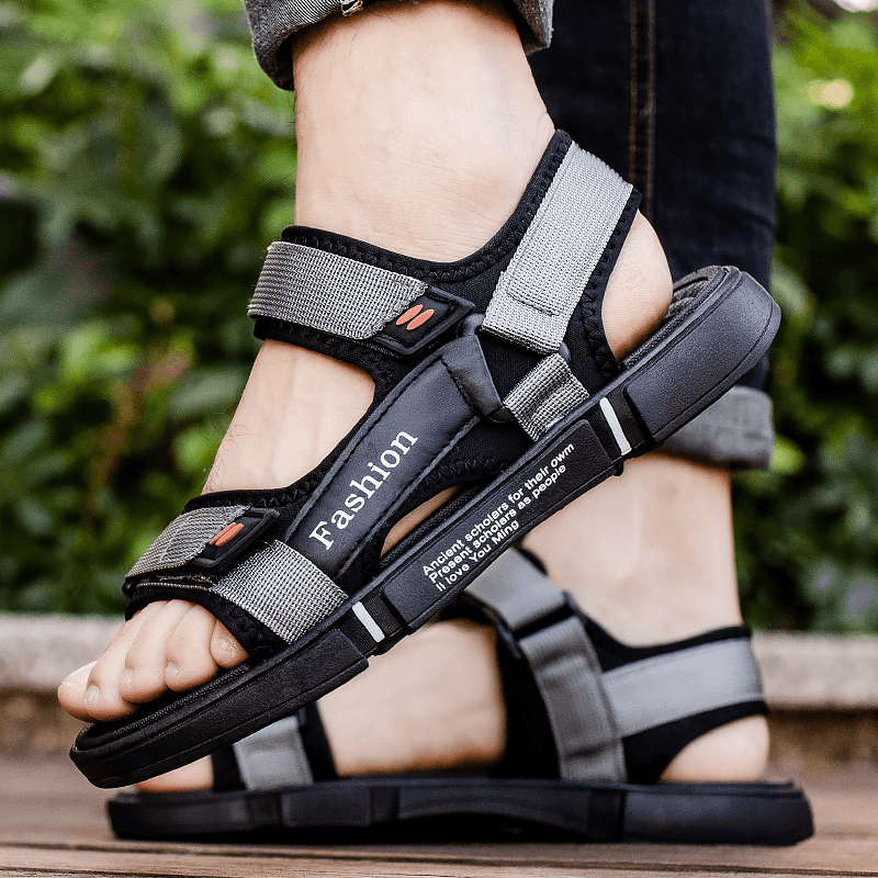Men Mesh Breathable Opened Slip Resistant Casual Outdoor Sandals - Trendha