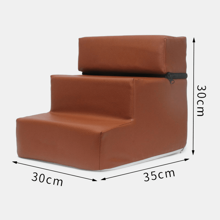 Dog Stairs Leather Pet Ladder Sponge Stairs Dog Teddy on Sofa on Bed Ladder - Trendha