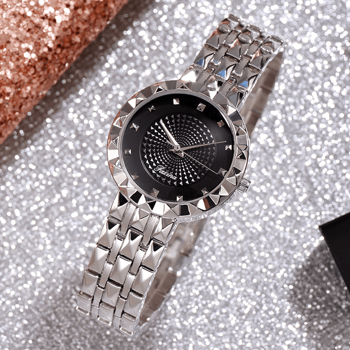 Deffrun Full Steel Case Casual Style Women Wrist Watch Clock Quartz Watches - Trendha