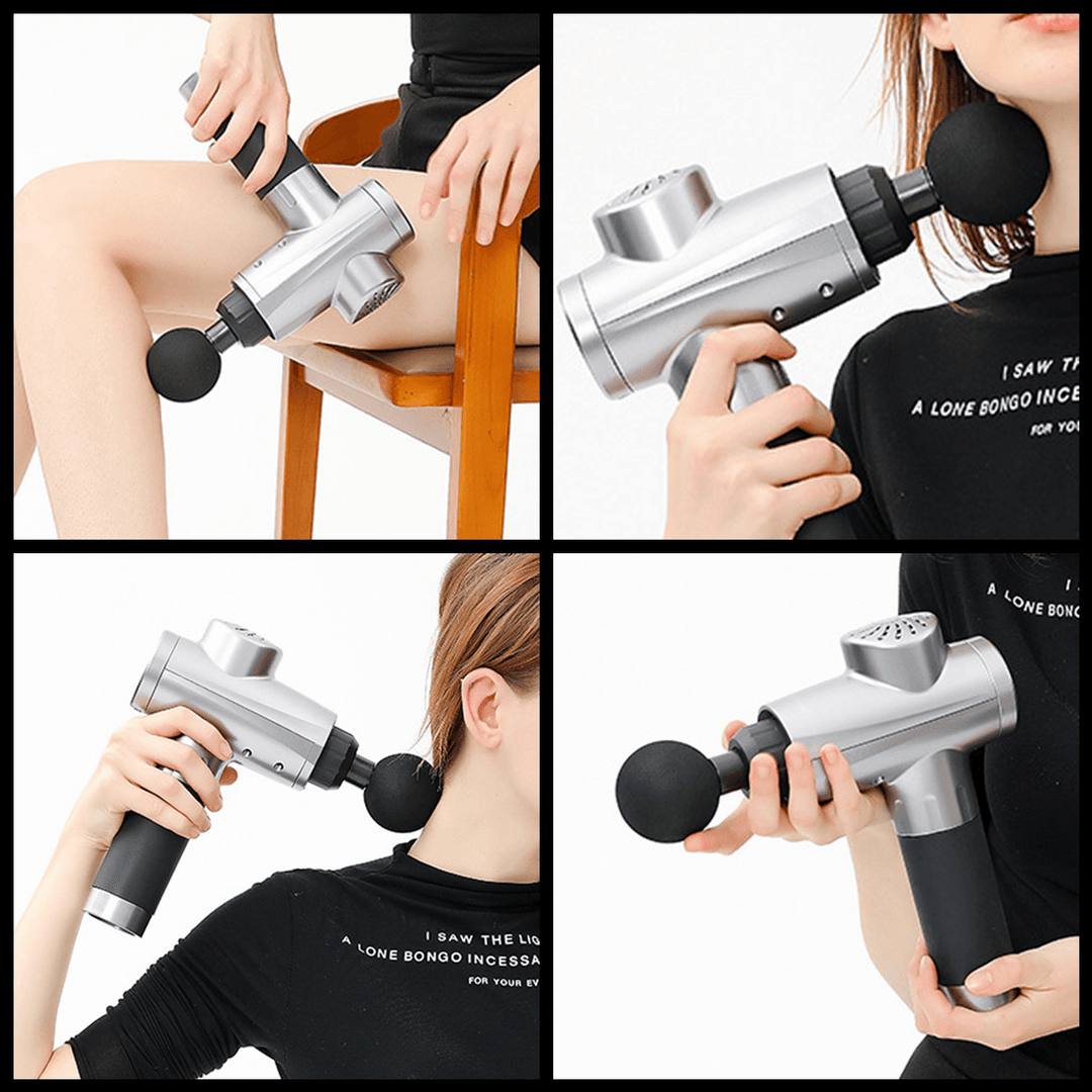 4200R/Min 3 Speed Electric Percussion Massager Muscle Relief Vibration Relaxing Therapy Device 6 Heads Electric Massager - Trendha