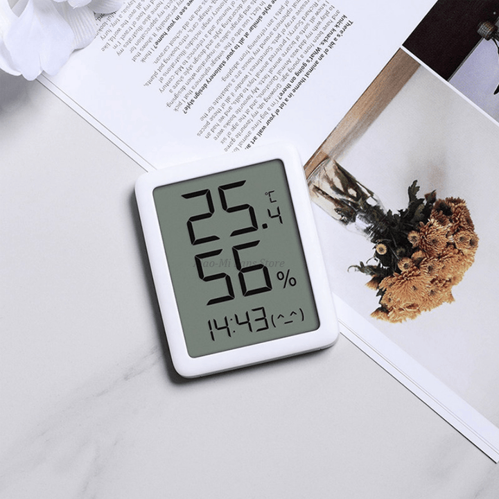 Miaomiaoce E-Ink Screen LCD Large Digital Display Thermometer Hygrometer Clock Temperature Humidity Sensor - Trendha