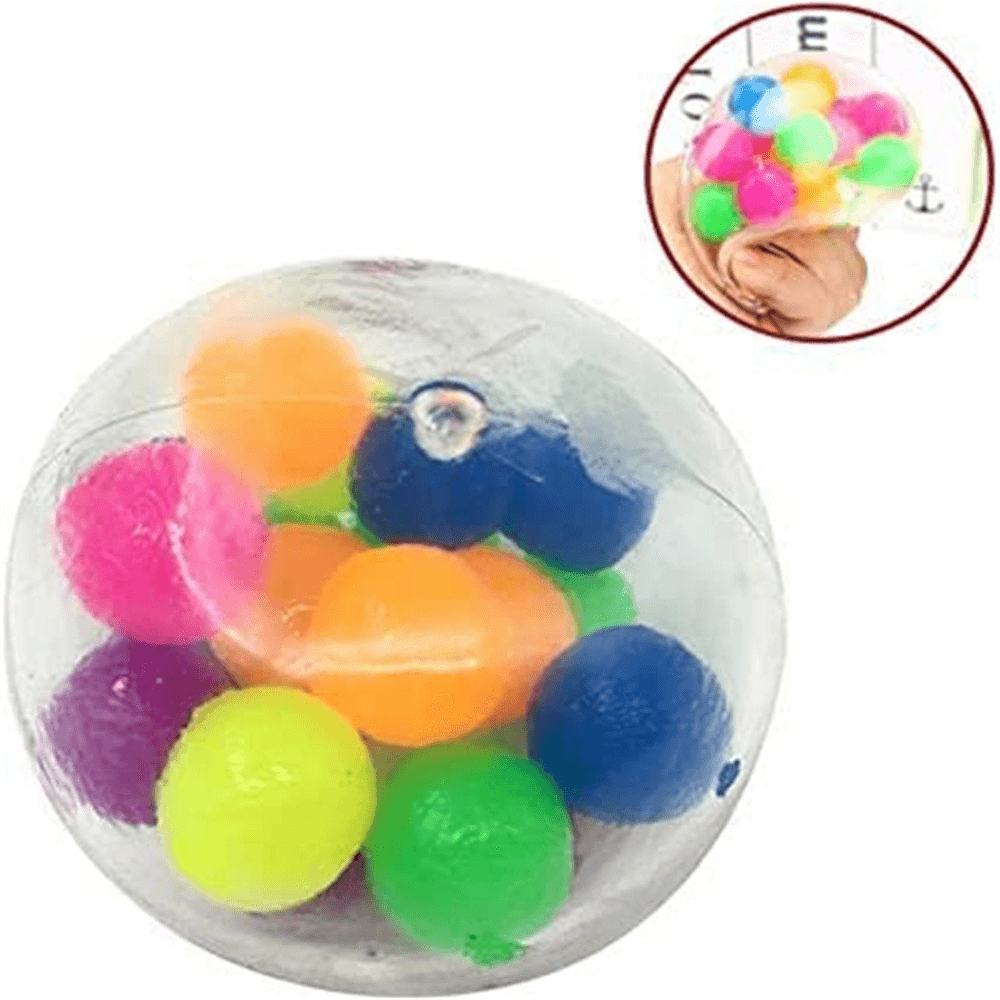 Stress Relief DNA Squeeze Balls Rainbow Stress Ball Clear Silicone Sensory Squeeze Balls for Stress-Relief and Better Focus Toy for Kids and Adults - Trendha