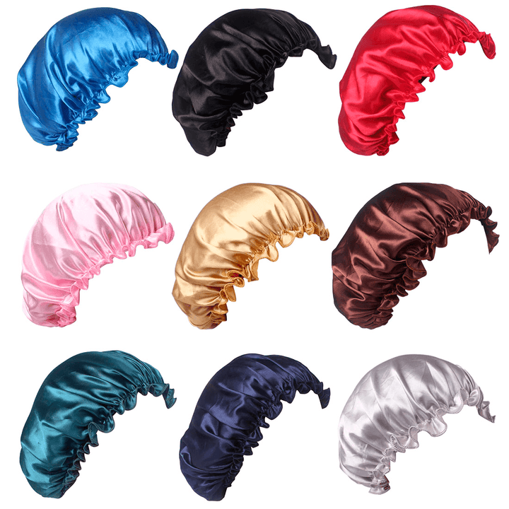 Satin Lace Sleeping Hat Night Sleep Cap Hair Care Satin Bonnet Caps Nightcap for Women - Trendha