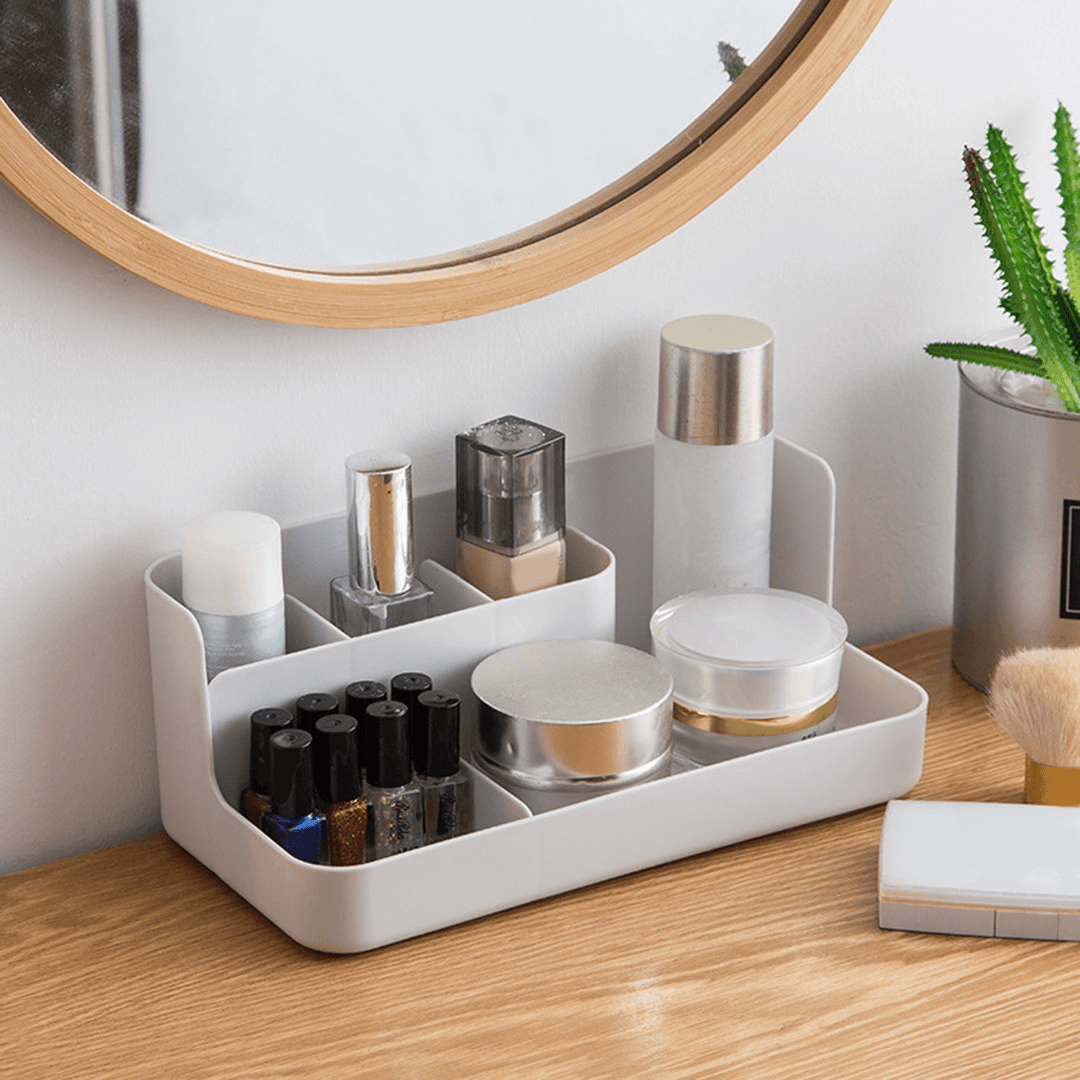 Storage Box Makeup Desktop Organizer for Cosmetic Make up Brush Storage Case Home Office Bathroom Storage Box Grid - Trendha