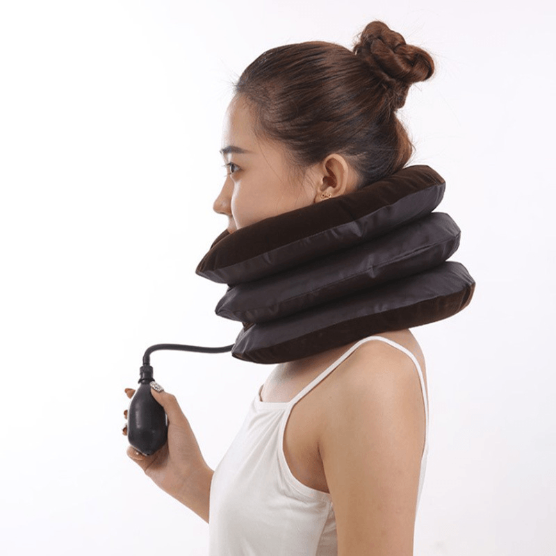 Neck Stretcher Air Cervical Traction 1 Tube House Medical Devices Orthopedic Pillow Collar Pain Relief Brown Tractor - Trendha