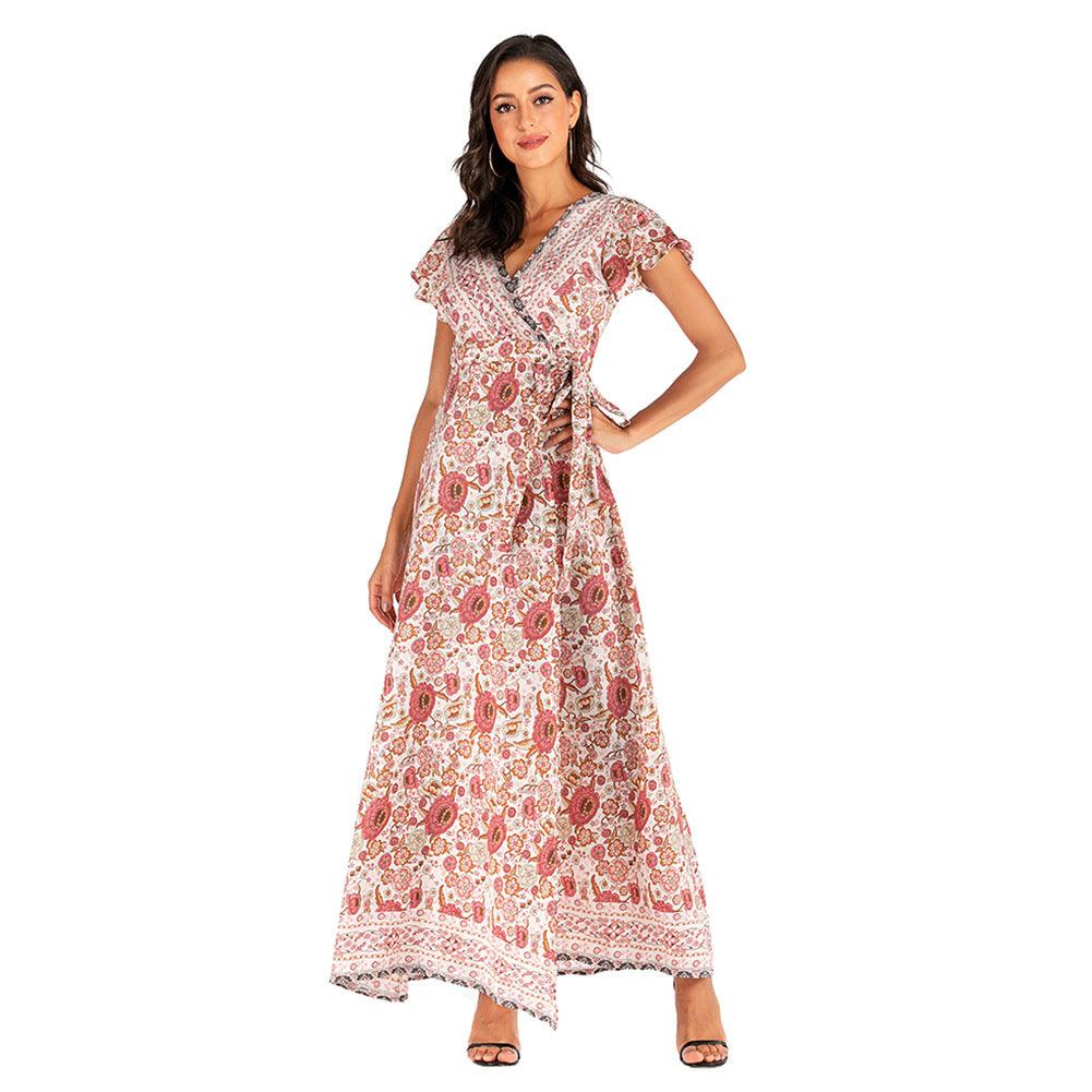 V-neck split dress - Trendha