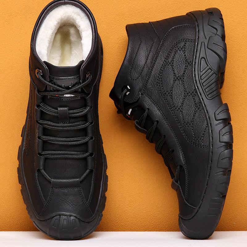 Men's Leather Warm Casual High-top Snow Boots