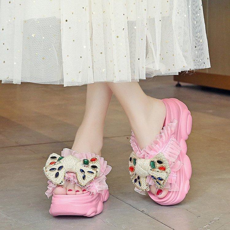 Women's All-match Platform Sandals And Slippers With Bowknot - Trendha