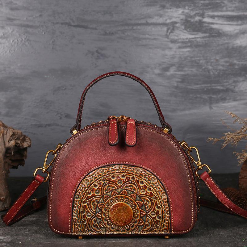 Vintage leather handbag multi-functional suede cowhide - Trendha
