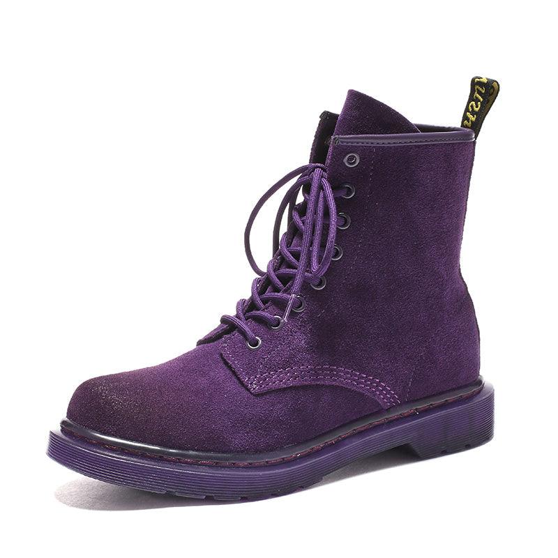 Simple Brushed Suede English Beef Sole Boots - Trendha