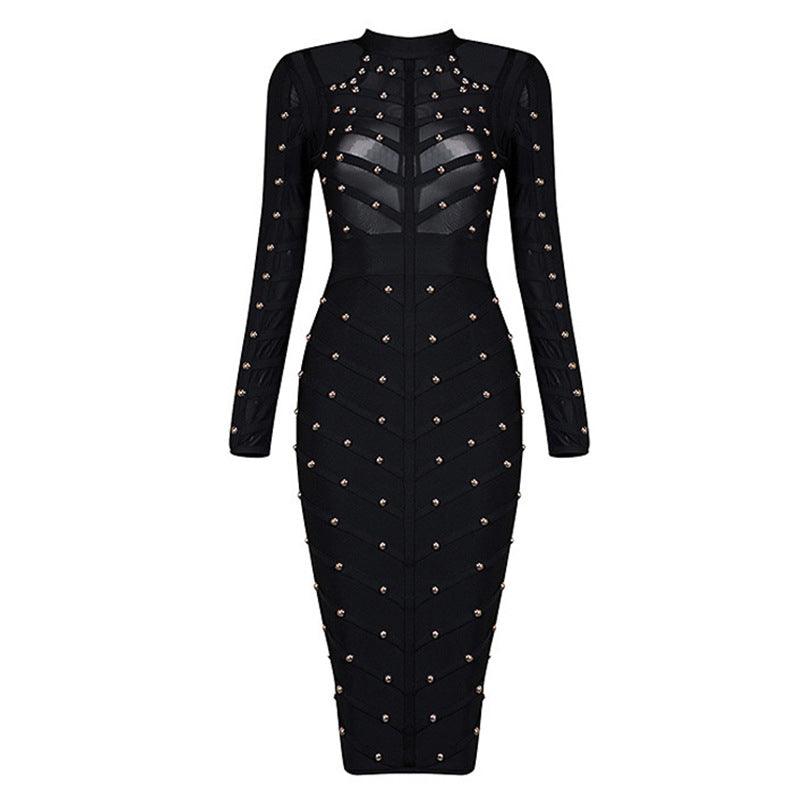 Mesh long sleeve dress - Trendha